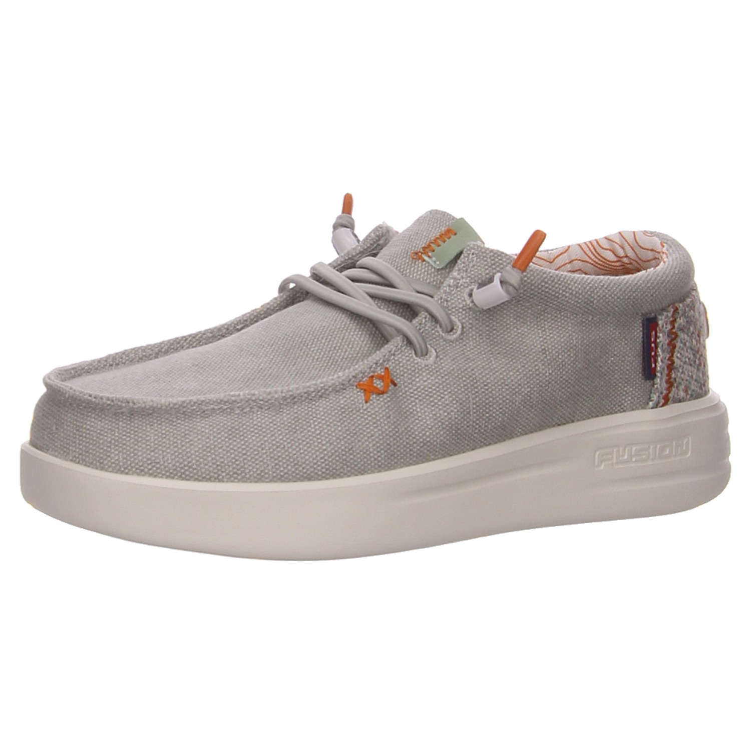 Fusion Schnürschuhe Lily washed canvas lt grey