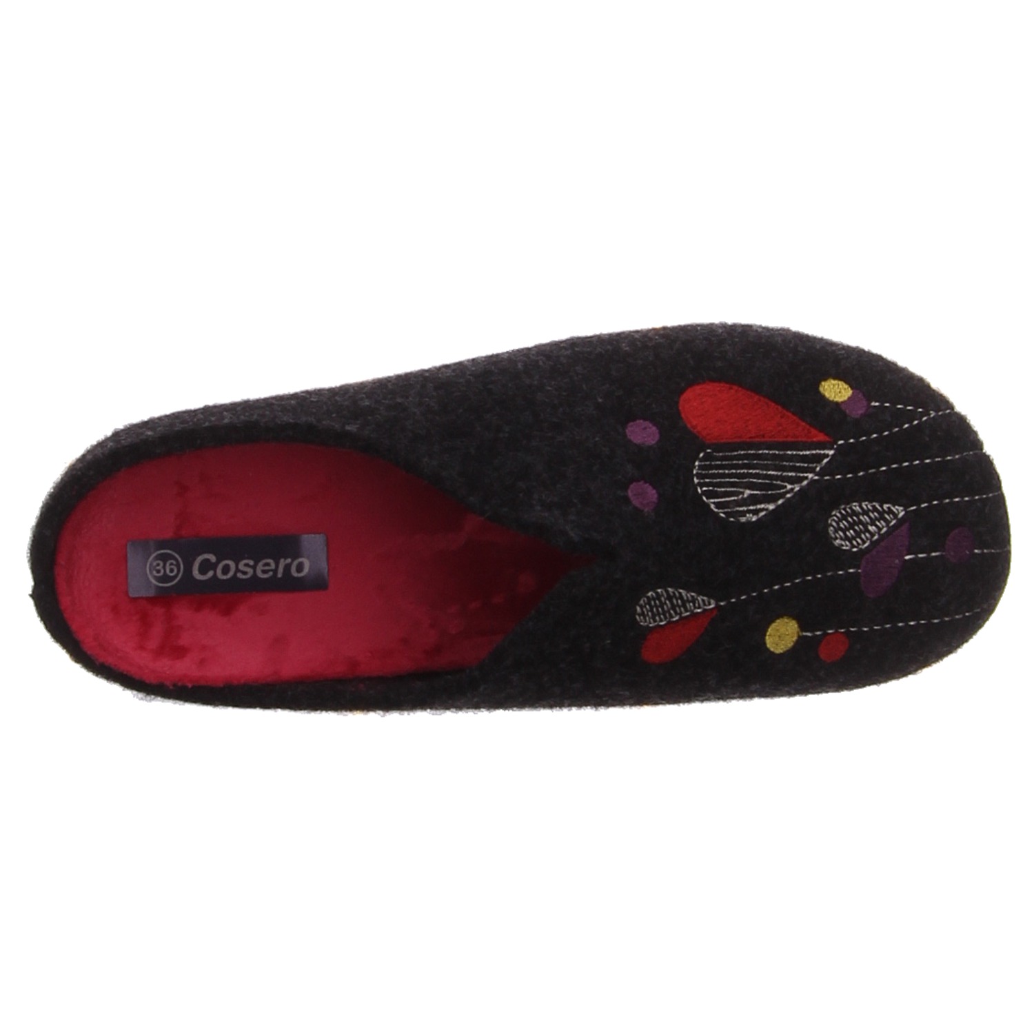 Scandi Hausschuhe 209-0143 sw/rot
