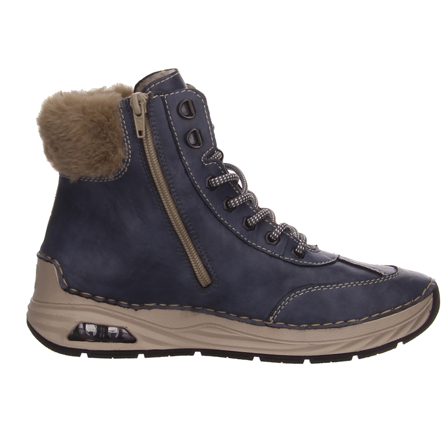 Rieker Knöchelschuh blau Rieker Schnürschuhe 44530-14
