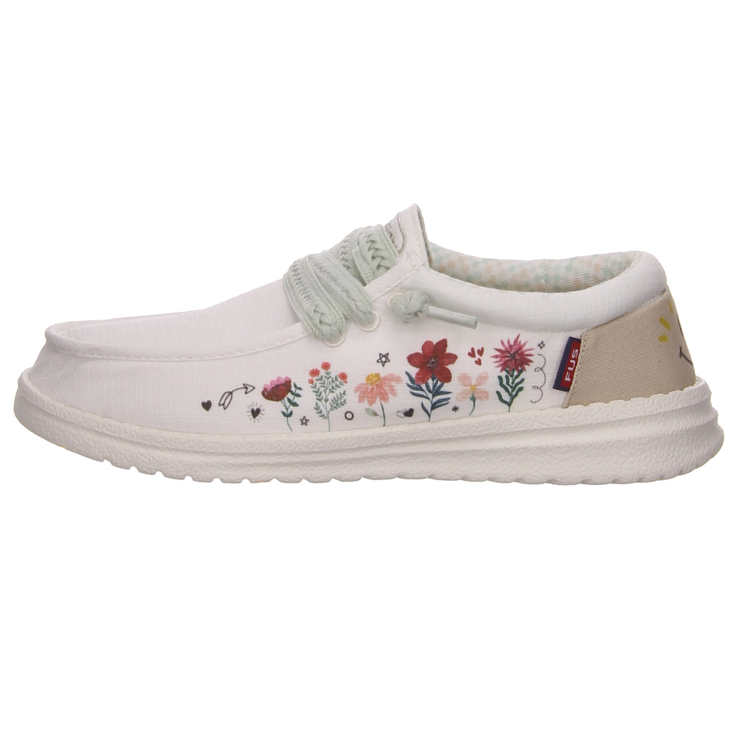 Fusion Damenhalbschuh geblümt Fusion Fusion 2-2-2-0107-9923 flowers white