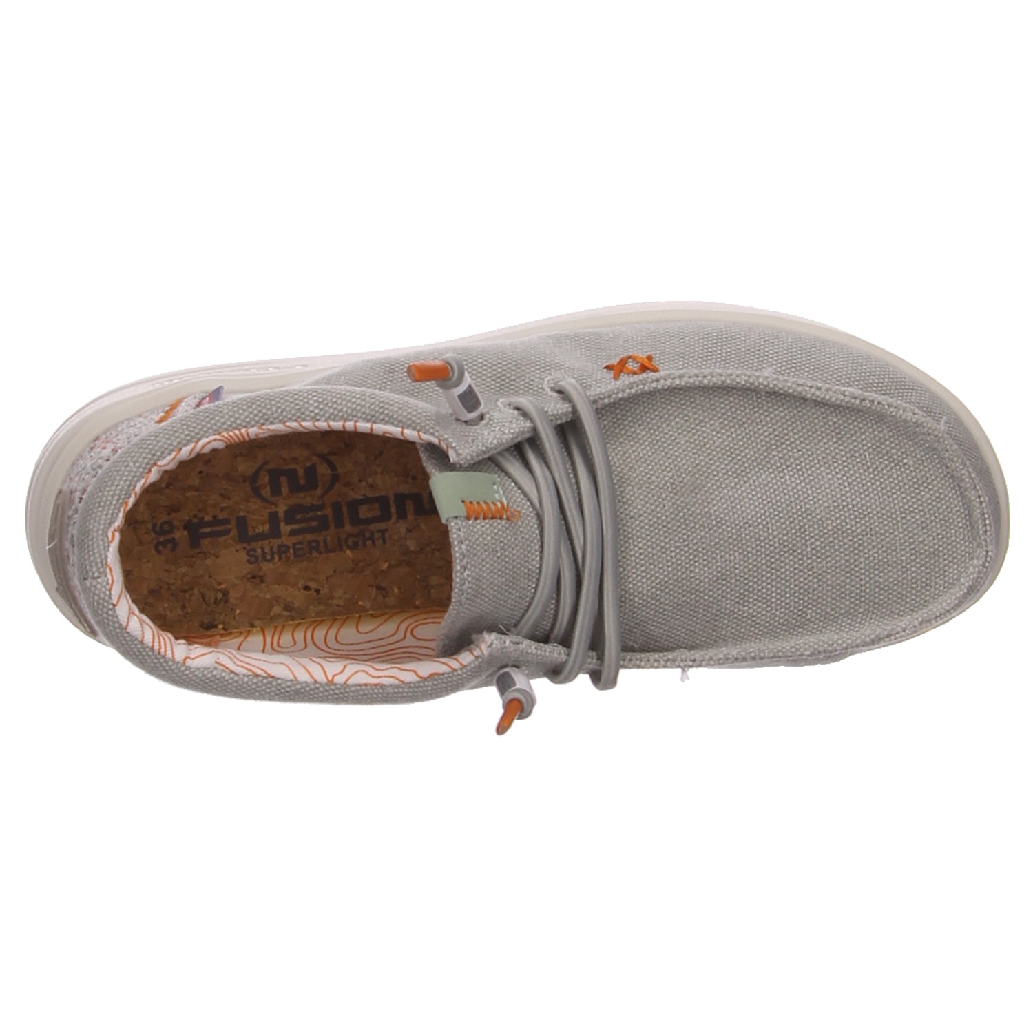 Fusion Schnürschuhe Lily washed canvas lt grey