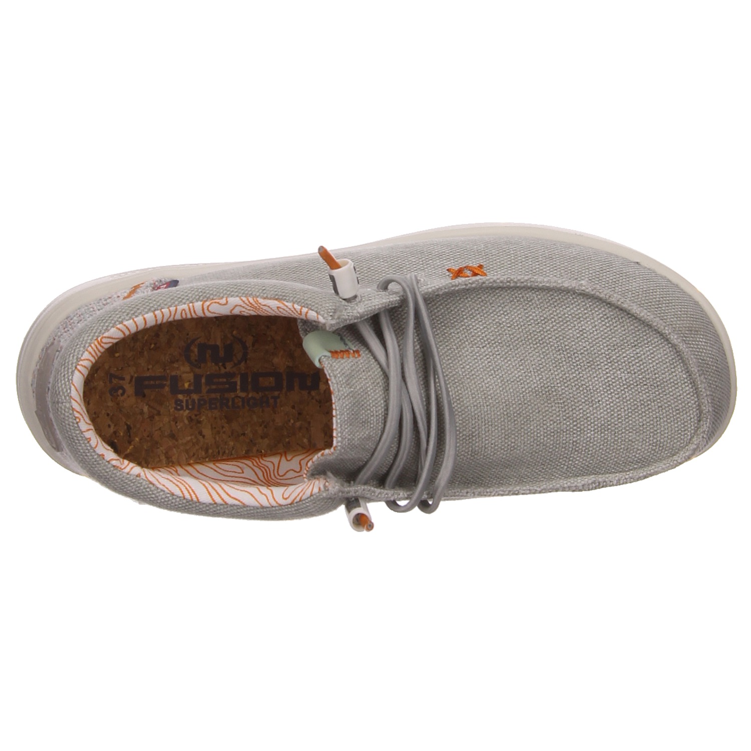 Fusion Slipper grau Fusion Schnürschuhe Lily washed canvas lt grey