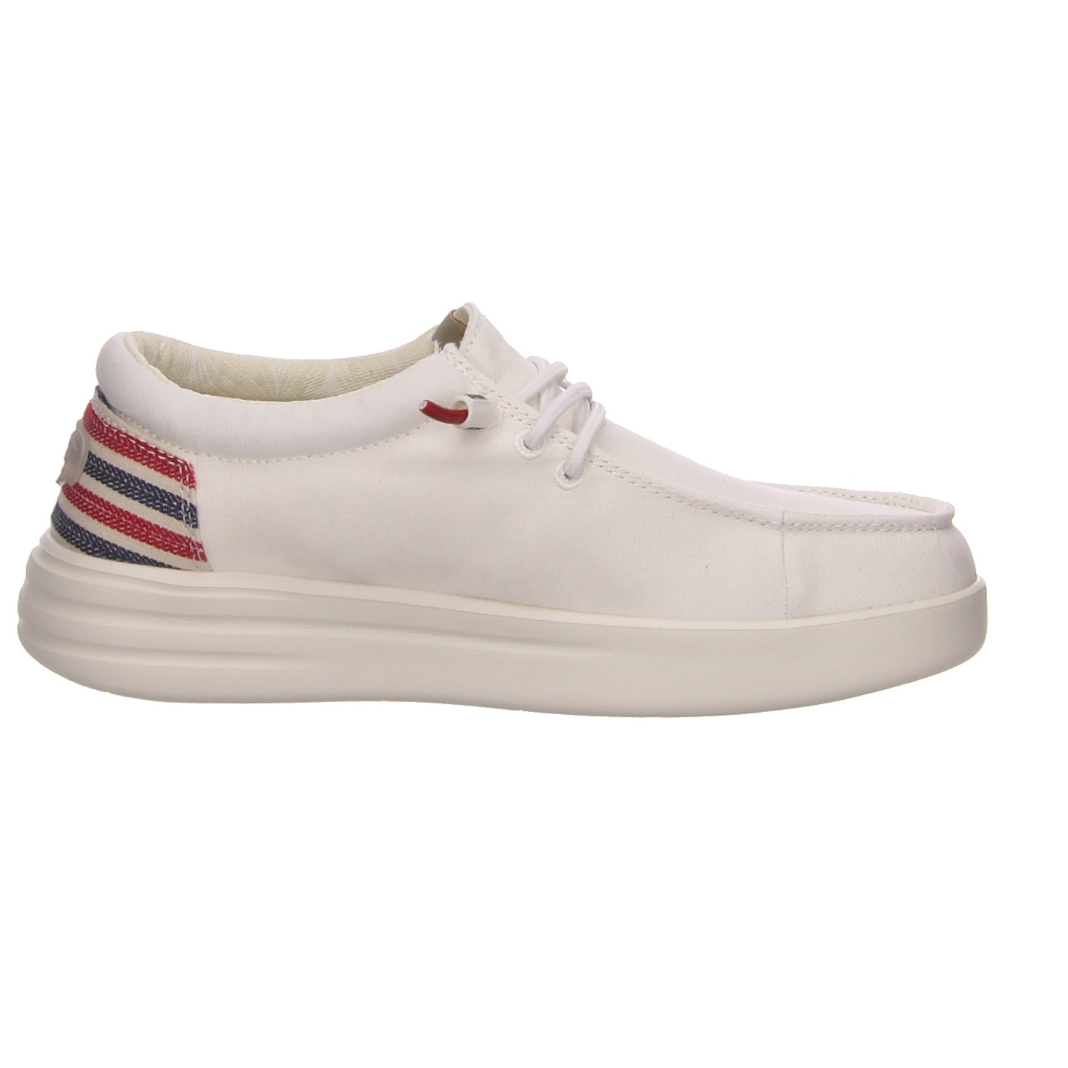 Fusion Schnürschuhe Lily washed canvas white strip