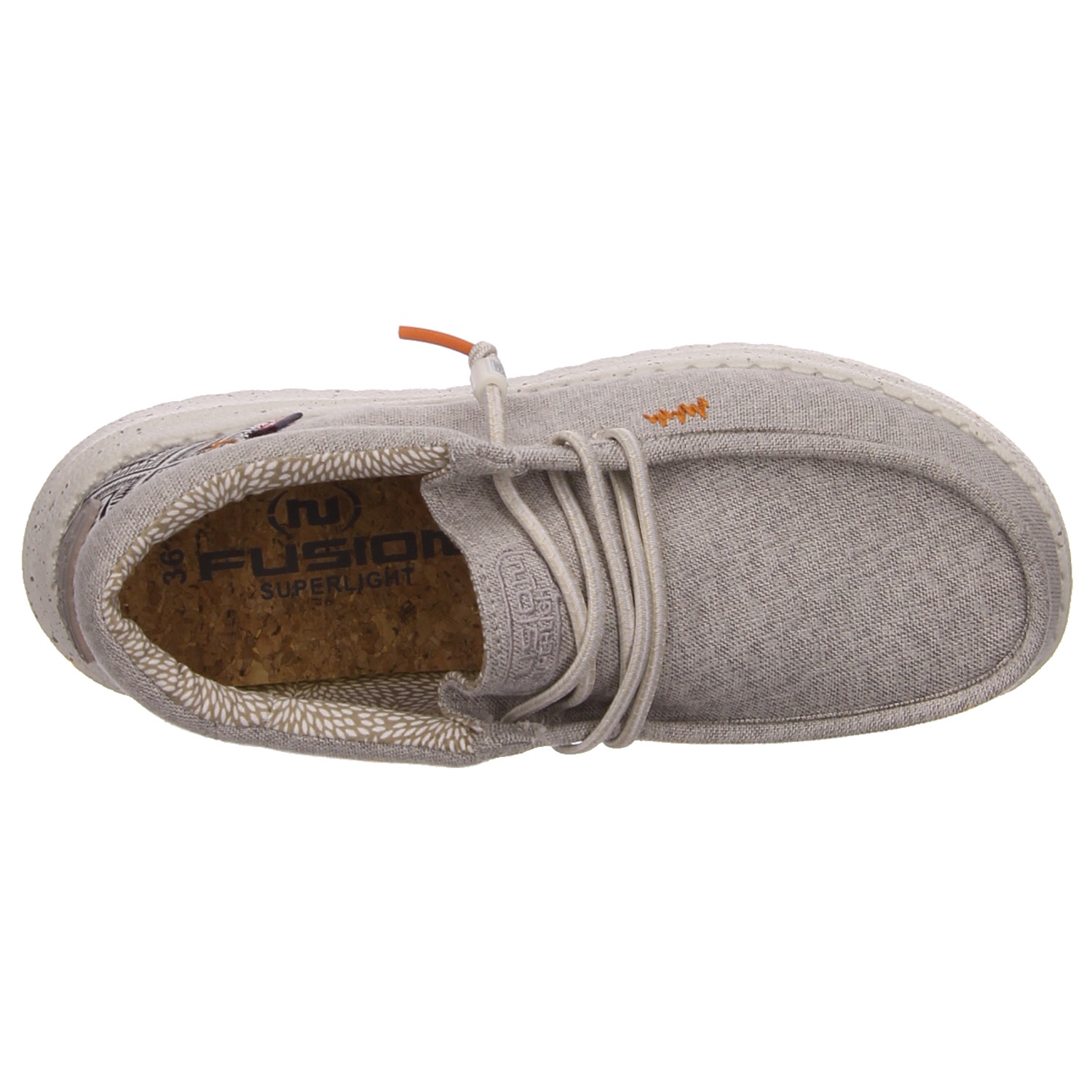 Fusion Schnürschuhe Emma fine canvas beige