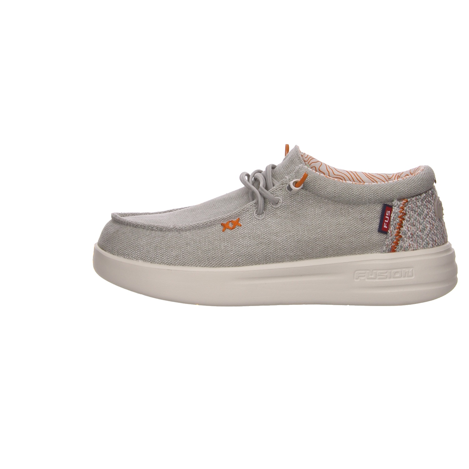 Fusion Slipper grau Fusion Schnürschuhe Lily washed canvas lt grey