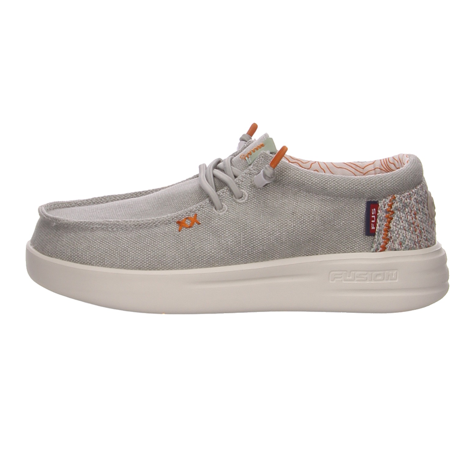 Fusion Schnürschuhe Lily washed canvas lt grey
