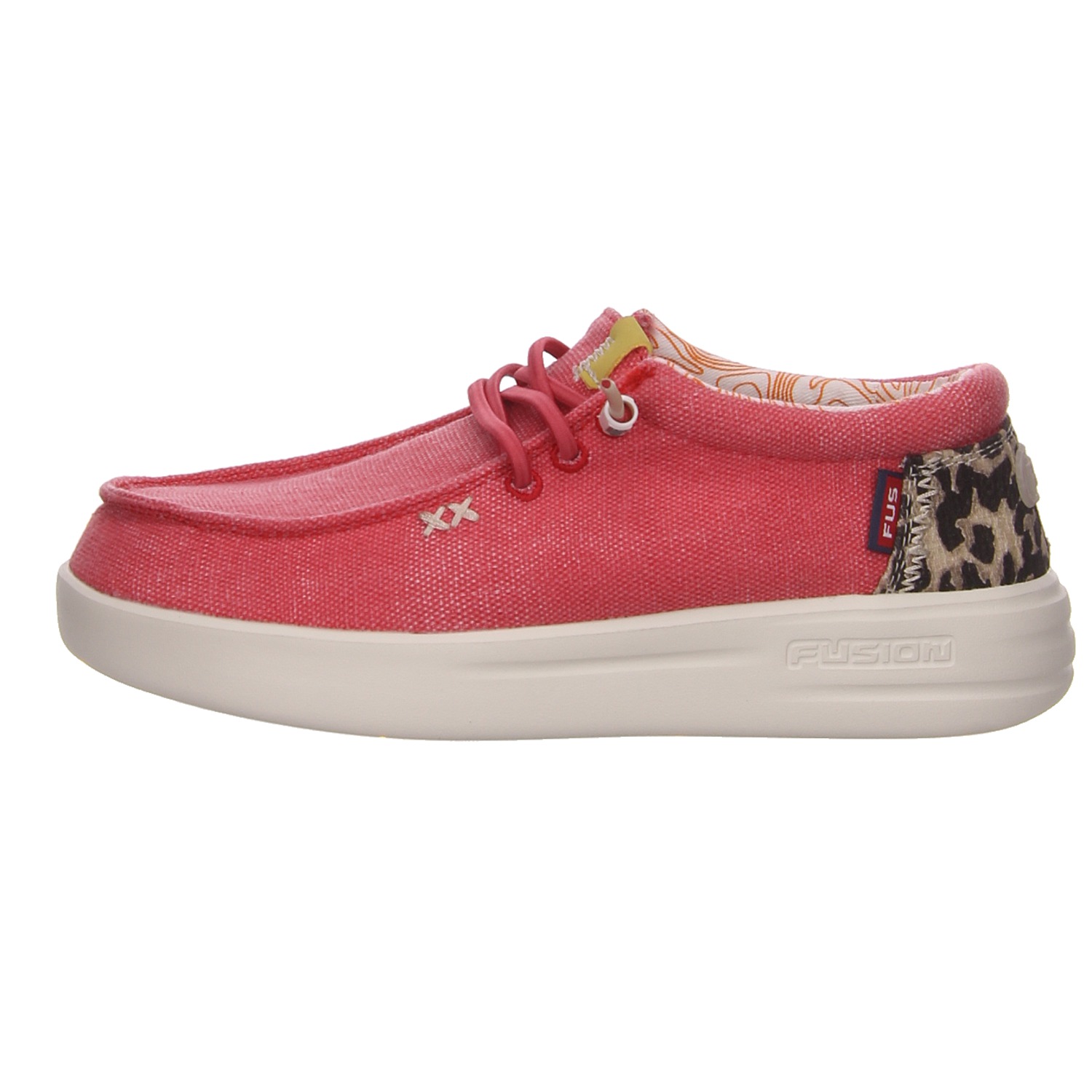 Fusion Slipper rot Fusion Schnürschuhe Lily washed canvas scarlet
