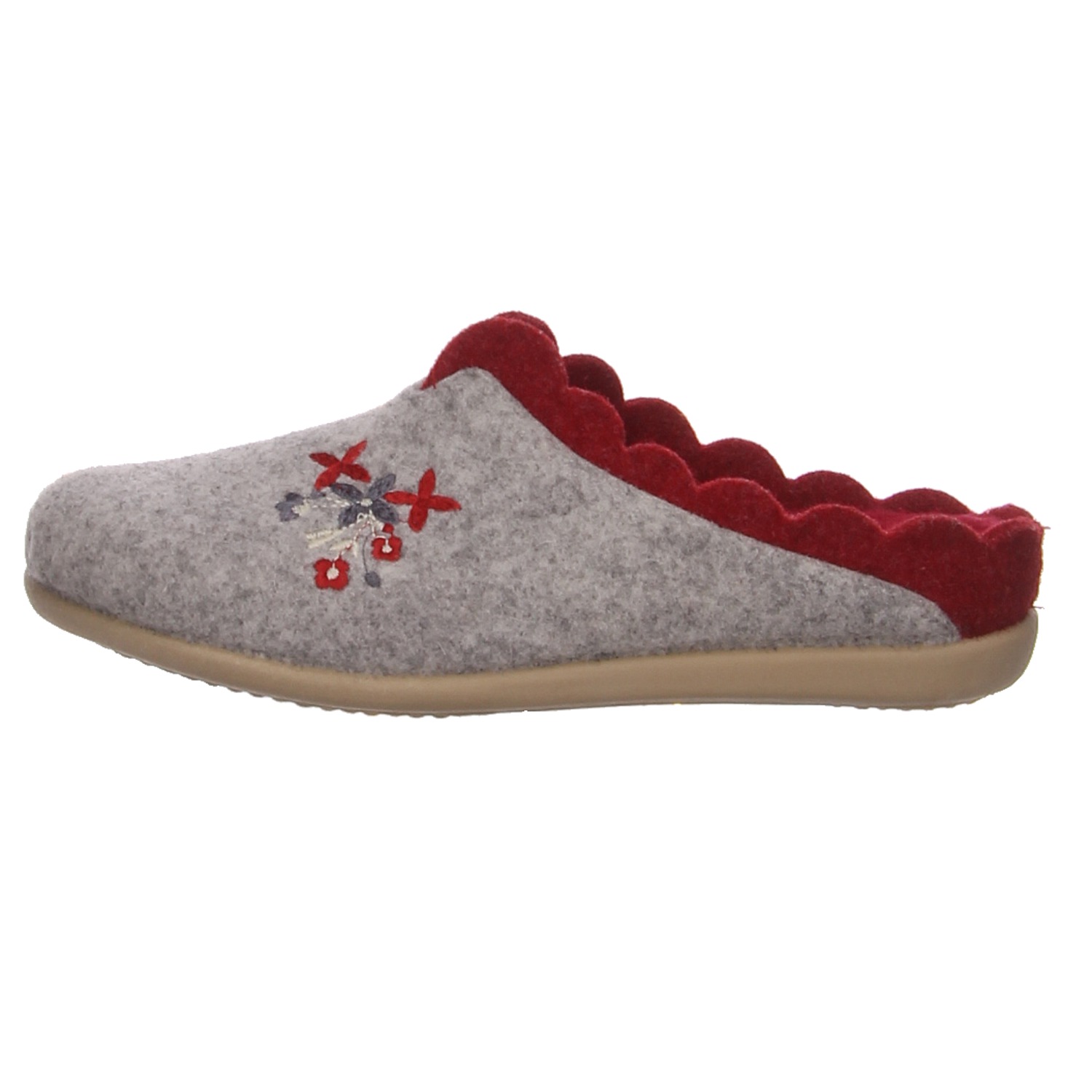 Scandi Hausschuhe 209-0118 grau/rot