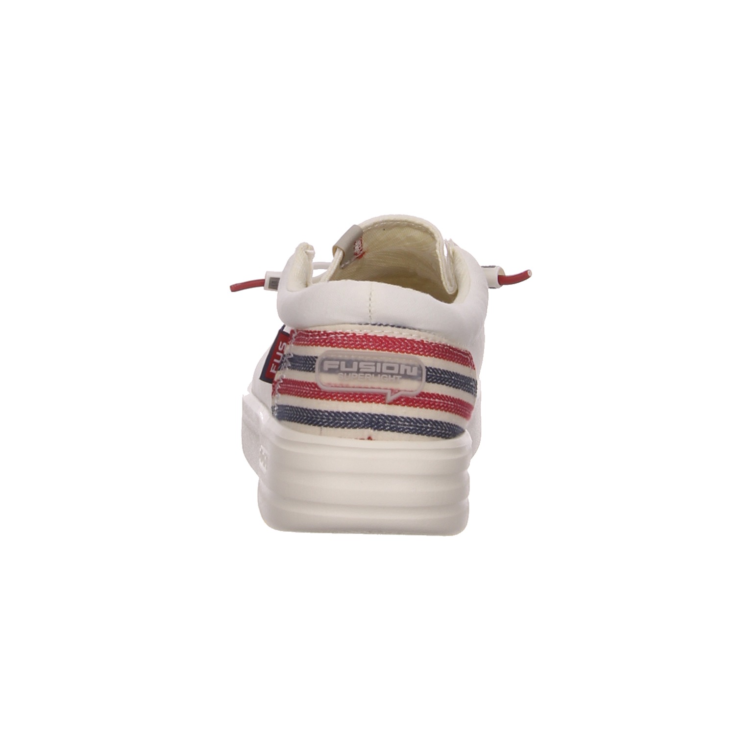 Fusion Schnürschuhe Lily washed canvas white strip